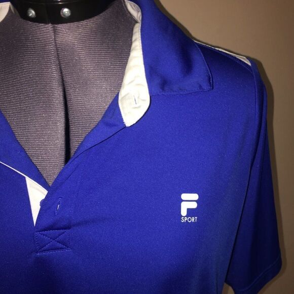 Fila Sport Golf Blue Athletic Top Mesh Large - Picture 2 of 6